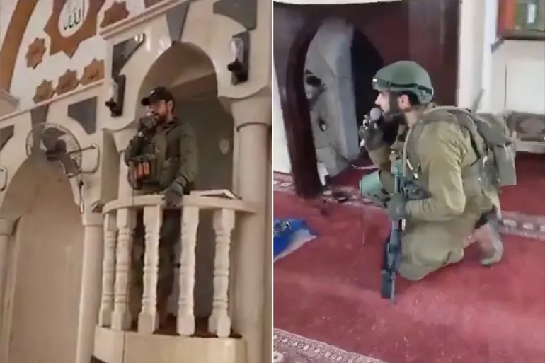 جنود الإحتلال ينتهكون حرمة مسجد في جنين بالضفة الغربية
