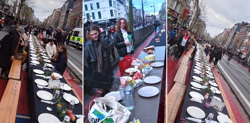 مائدة إفطار ضخمة جمعت مسلمين ومسيحيين ويهود في بلجيكا